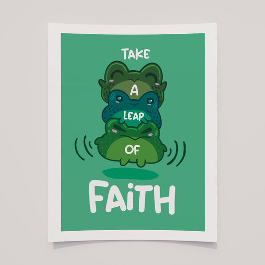 Motivational Frog Art Print, Bright Home Decor, Wall Decoration, Kitchen, Bedroom, Living Room, Office, House Gift, Frog Illustration